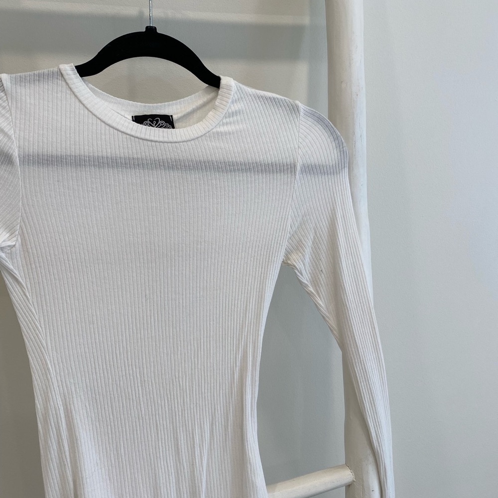White Ribbed Bodysuit - Picture 2 of 3